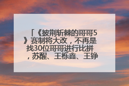 《披荆斩棘的哥哥5》赛制将大改，不再是找30位哥哥进行比拼，苏醒、王栎鑫、王铮亮、张远等多名男团选手被曝将参加