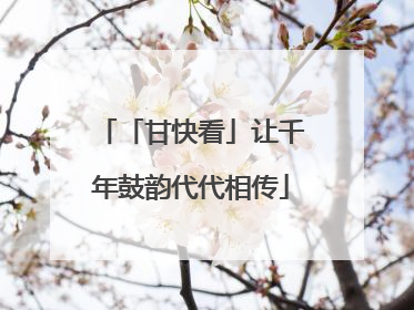 「甘快看」让千年鼓韵代代相传