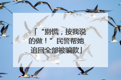 “别慌，按我说的做！”民警帮她追回全部被骗款