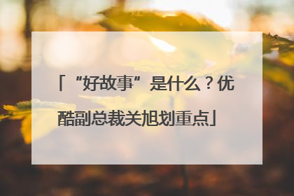 “好故事”是什么？优酷副总裁关旭划重点