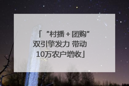 “村播＋团购”双引擎发力 带动10万农户增收