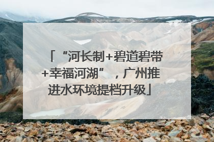 “河长制+碧道碧带+幸福河湖”，广州推进水环境提档升级
