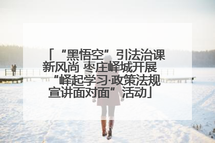 “黑悟空”引法治课新风尚 枣庄峄城开展“峄起学习·政策法规宣讲面对面”活动