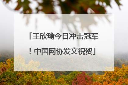 王欣瑜今日冲击冠军！中国网协发文祝贺