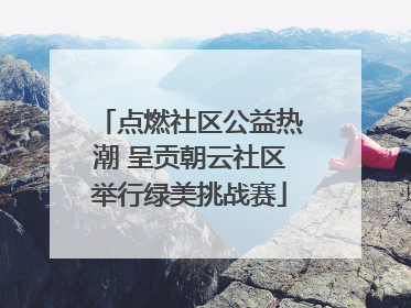 点燃社区公益热潮 呈贡朝云社区举行绿美挑战赛