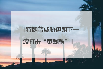 特朗普威胁伊朗下一波打击“更残酷”