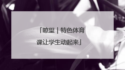 瞭望｜特色体育课让学生动起来