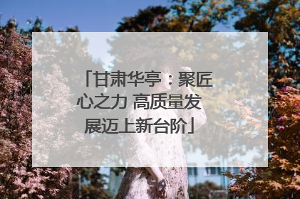 甘肃华亭：聚匠心之力 高质量发展迈上新台阶