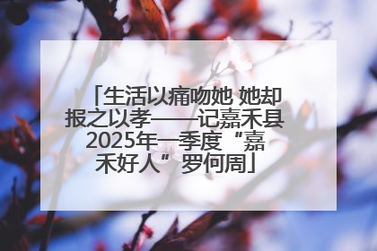 生活以痛吻她 她却报之以孝——记嘉禾县2025年一季度“嘉禾好人”罗何周