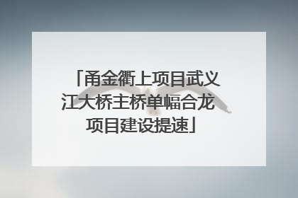甬金衢上项目武义江大桥主桥单幅合龙 项目建设提速