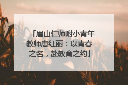 眉山仁师附小青年教师唐红丽：以青春之名，赴教育之约