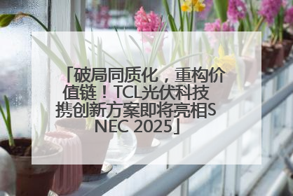 破局同质化，重构价值链！TCL光伏科技携创新方案即将亮相SNEC 2025