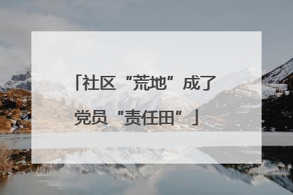 社区“荒地”成了党员“责任田”