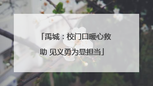 禹城：校门口暖心救助 见义勇为显担当