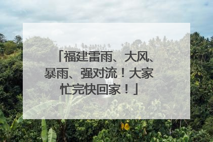 福建雷雨、大风、暴雨、强对流！大家忙完快回家！