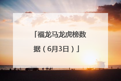福龙马龙虎榜数据（6月3日）