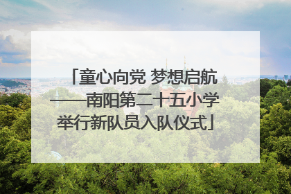 童心向党 梦想启航——南阳第二十五小学举行新队员入队仪式