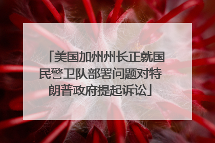 美国加州州长正就国民警卫队部署问题对特朗普政府提起诉讼