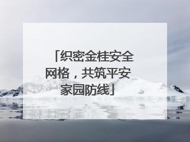 织密金桂安全网格，共筑平安家园防线