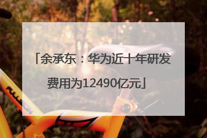 余承东：华为近十年研发费用为12490亿元