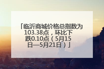 临沂商城价格总指数为103.38点，环比下跌0.10点（5月15日—5月21日）