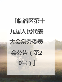 临淄区第十九届人民代表大会常务委员会公告（第20号）