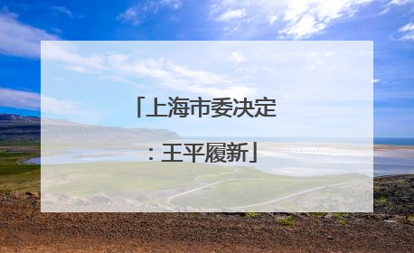 上海市委决定：王平履新