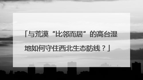 与荒漠“比邻而居”的高台湿地如何守住西北生态防线？