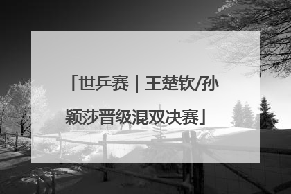 世乒赛｜王楚钦/孙颖莎晋级混双决赛