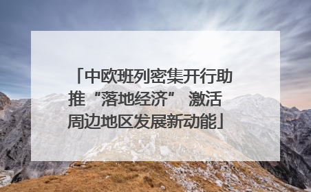中欧班列密集开行助推“落地经济” 激活周边地区发展新动能