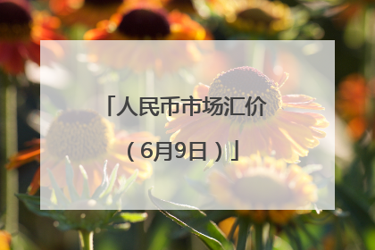 人民币市场汇价（6月9日）