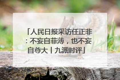 人民日报采访任正非：不妄自菲薄，也不妄自尊大丨九派时评