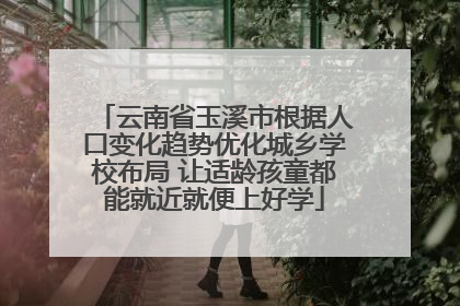 云南省玉溪市根据人口变化趋势优化城乡学校布局 让适龄孩童都能就近就便上好学