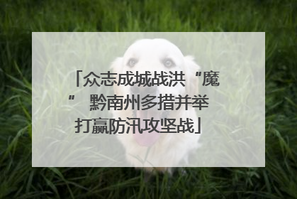 众志成城战洪“魔” 黔南州多措并举打赢防汛攻坚战