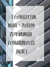 台前县打渔陈镇：为党外青年建跑道 在统战舞台竞风采