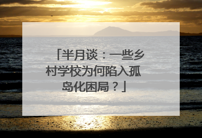 半月谈：一些乡村学校为何陷入孤岛化困局？