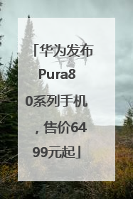 华为发布Pura80系列手机，售价6499元起