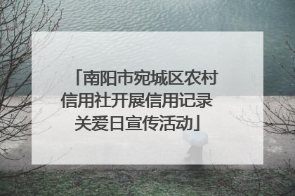 南阳市宛城区农村信用社开展信用记录关爱日宣传活动