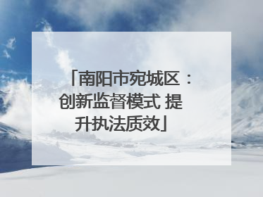 南阳市宛城区：创新监督模式 提升执法质效