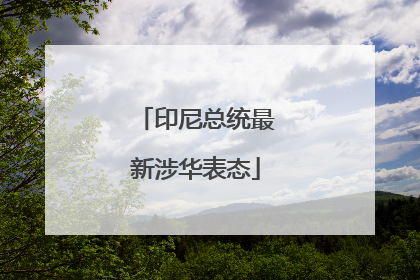 印尼总统最新涉华表态