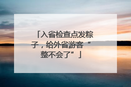 入省检查点发粽子，给外省游客“整不会了”