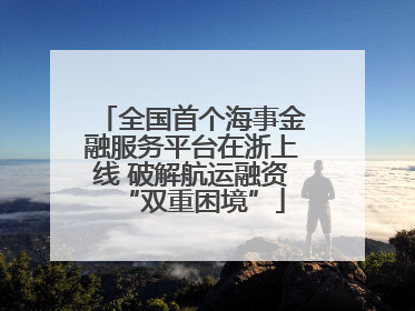 全国首个海事金融服务平台在浙上线 破解航运融资“双重困境”