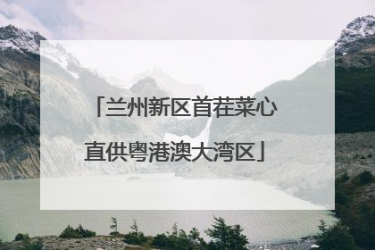 兰州新区首茬菜心直供粤港澳大湾区