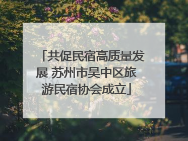 共促民宿高质量发展 苏州市吴中区旅游民宿协会成立