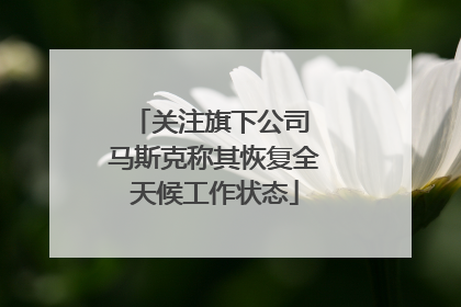 关注旗下公司 马斯克称其恢复全天候工作状态