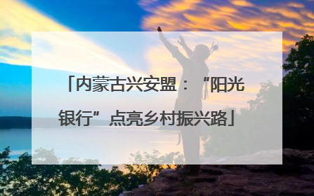 内蒙古兴安盟：“阳光银行”点亮乡村振兴路