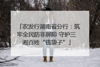 农发行湖南省分行：筑牢全民防非屏障 守护三湘百姓“钱袋子”