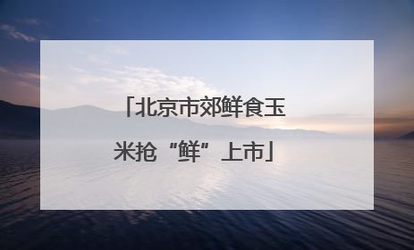北京市郊鲜食玉米抢“鲜”上市