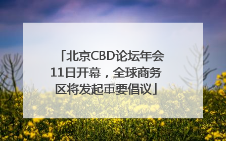 北京CBD论坛年会11日开幕，全球商务区将发起重要倡议