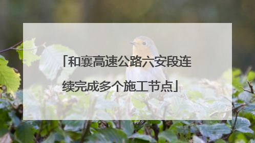 和襄高速公路六安段连续完成多个施工节点